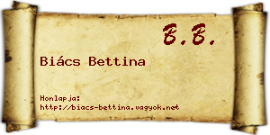Biács Bettina névjegykártya
